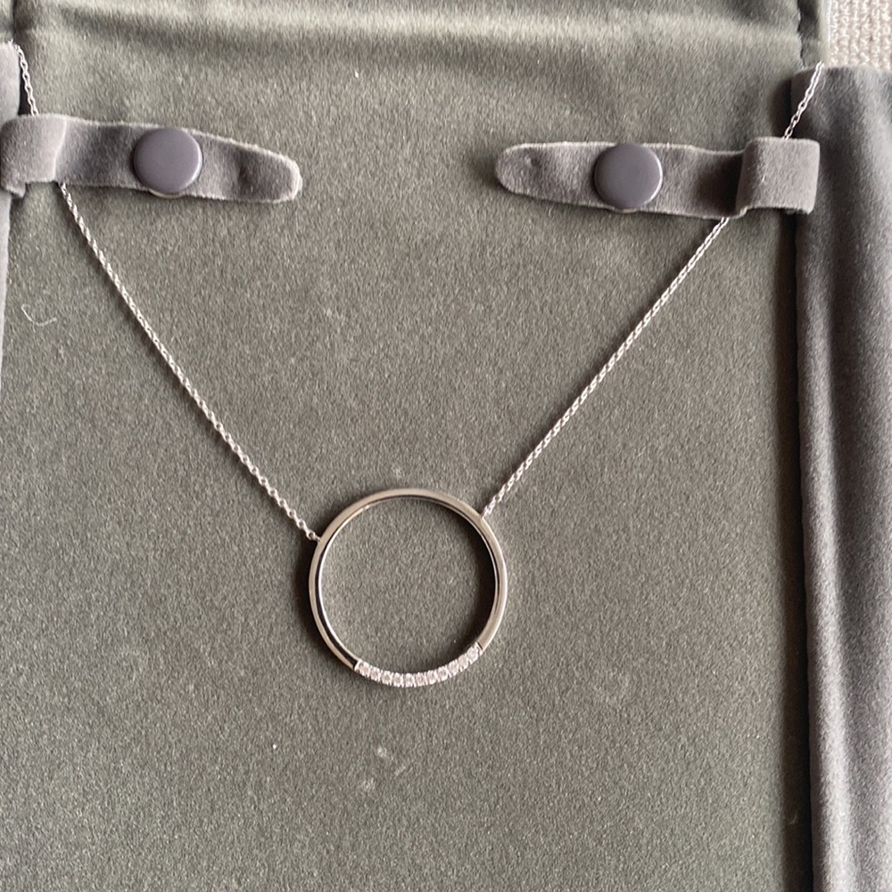 Never worn diamond and sterling silver Shane Co. necklace